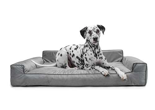 Bjird Hundebett - Hundekorb für kleine mittelgroße & große Hunde - Hundekissen - Hundesofa - Bezug abnehmbar und waschbar - Glamour New - Größe: XL: 116 x 78 cm - Grau Fancy von Bjird