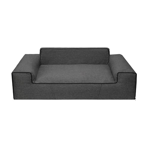 Bjird Hundebett - Hundekorb für kleine mittelgroße & große Hunde - Hundekissen - Hundesofa - Bezug abnehmbar und waschbar - Glamour New - Größe: XL: 116 x 78 cm - Schwarz Inari von Bjird