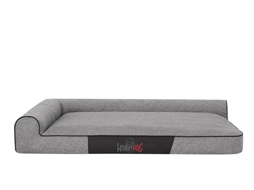 Bjird Hundebett - Hundekorb für kleine mittelgroße & große Hunde - Hundekissen - Hundesofa - Bezug abnehmbar und waschbar - Best - Größe: 100 x 66 x 18 cm [Größe: M] - Dunkelgrau Kunstleinen von Bjird