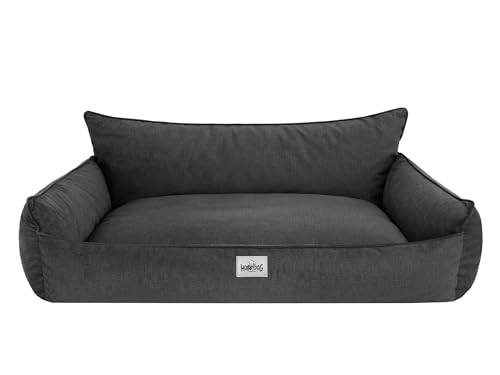 Bjird Hundebett - Hundekorb für kleine mittelgroße & große Hunde - Hundekissen - Hundesofa - Bezug abnehmbar und waschbar - Joker - Größe: M: 82 x 63 cm - Graphit Fancy von Bjird