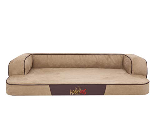 Hundebett für kleine, mittelgroße und Grosse Hunde - orthopädische Hundesofa mit Memory Foam - Ergonomisches Hundekissen - Hundeliegen - Bezug abnehmbar und abwaschbar - Größe: L - Beige von Bjird