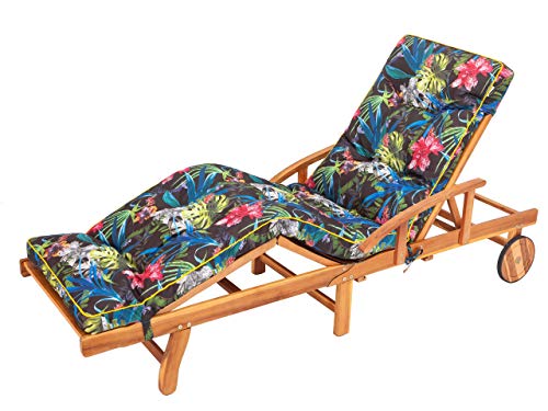 Liegenauflage, Auflage für Gartenliege 200 x 55 x 8 cm, Auflagen für Deckchair, Polsterauflage für Sonnenliege, Kissen für Liegestuhl, gesteppt - Bunte Bläter von Bjird