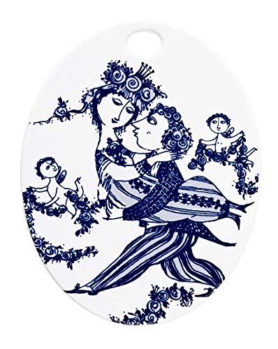 Bjørn Wiinblad - Ovale Wandplatte, Servier-Brettchen, 15x19 cm, Vintage Scandinavian, Blau, Abschluss von Bjørn Wiinblad