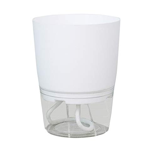 Bkazwe Blumentopf Selbstbewässernd mit DrainageDochtseil für Innen- ünd Außenbereich, Garten oder Fenstern Kräutertopf mit Selbstbewässerung ünd Wasserspeicher Transparent (I, 5.71X3.94X7.48inch) von Bkazwe