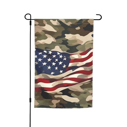 Amerikanische Flagge mit Camouflage-Druck, 30,5 x 45,7 cm, für Veranda, Allwetter-Flaggen, Outdoor-Flaggen für Hof, Terrasse, Hofdekoration von Bkdogkt