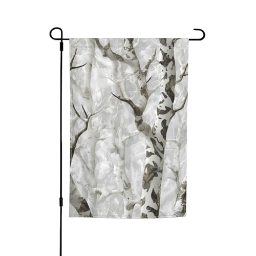 Gartenflagge mit weißem Baumtarnmuster, 30,5 x 45,7 cm, für Veranda, alle Jahreszeiten von Bkdogkt