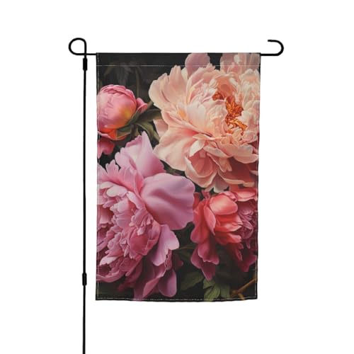 Gartenflaggen Pfingstrosen-Druck, 30,5 x 45,7 cm, Veranda, Ganzjahresflaggen, Hofdekoration, Terrassen-Flagge, Innenhof-Dekoration von Bkdogkt