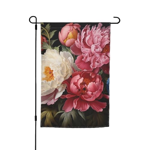 Gartenflaggen Pfingstrosen-Druck, 30,5 x 45,7 cm, Veranda, Ganzjahresflaggen, Hofdekoration, Terrassen-Flagge, Innenhof-Dekoration von Bkdogkt