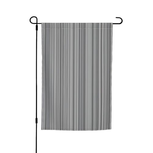 Graue gestreifte Flagge, 30,5 x 45,7 cm, für Veranda, alle Jahreszeiten, für den Außenbereich, Hofdekoration von Bkdogkt