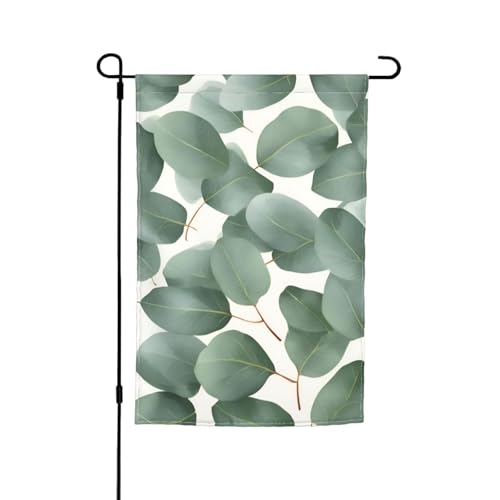 Grüne Eukalyptusblätter, 30,5 x 45,7 cm, Veranda, Ganzjahresflaggen, Hofdekoration, Terrassen-Flagge, Innenhof-Dekoration von Bkdogkt