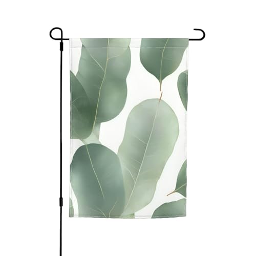Grüne Eukalyptusblätter, 30,5 x 45,7 cm, Veranda, Ganzjahresflaggen, Hofdekoration, Terrassen-Flagge, Innenhof-Dekoration von Bkdogkt