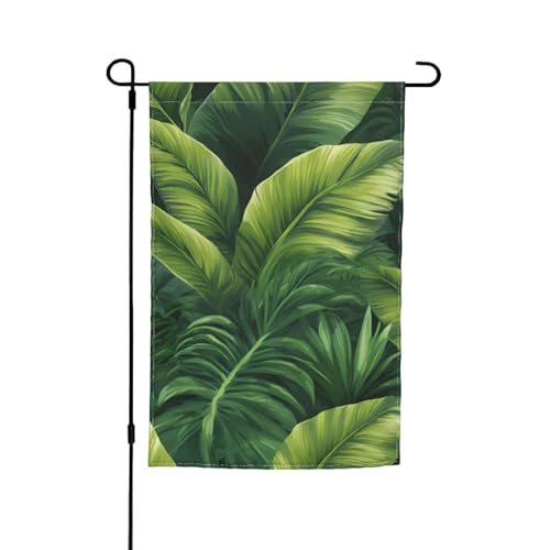 Grüner tropischer Pflanzendruck, 30,5 x 45,7 cm, für Veranda, alle Jahreszeiten, Outdoor-Flaggen, Hofdekoration von Bkdogkt