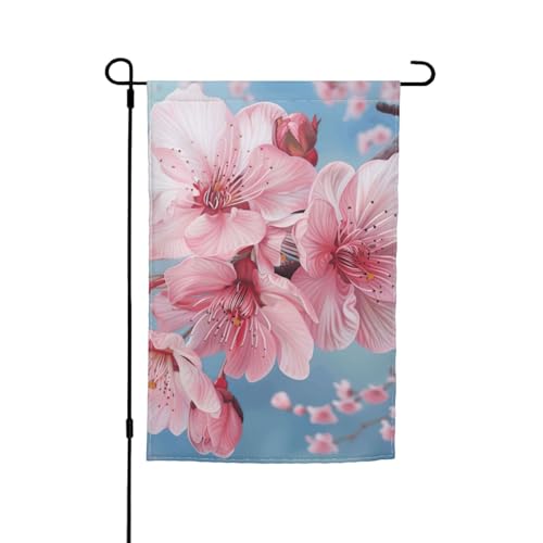 Japanische Kirschblüten-Flagge, bedruckt, 30,5 x 45,7 cm, für Veranda, Allwetter-Dekoration für Hof, Terrasse, Hof von Bkdogkt