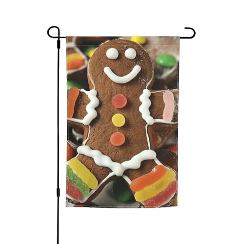 Lebkuchenmann-Motiv, 30,5 x 45,7 cm, für Veranda, Allwetter, Outdoor, Hofdekoration von Bkdogkt