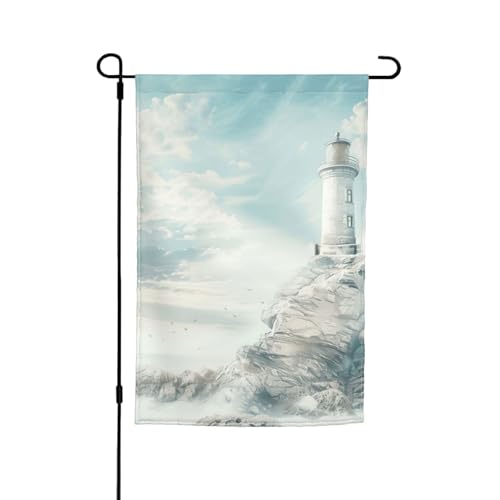 Leuchtturm-Hintergrunddruck, 30,5 x 45,7 cm, Veranda, Ganzjahresflaggen, Hofdekoration, Terrassen-Flagge, Innenhof-Dekoration von Bkdogkt