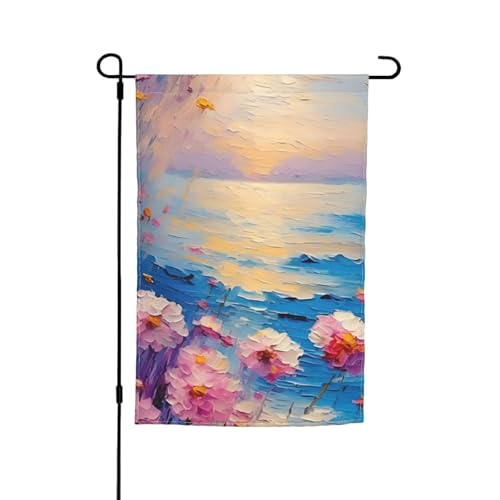 Ölgemälde-Druck, 30,5 x 45,7 cm, Veranda, Ganzjahresflaggen, Hofdekoration, Terrassen-Flagge, Innenhof-Dekoration von Bkdogkt