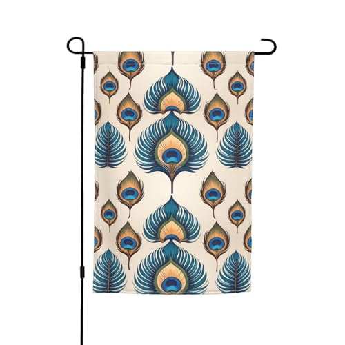 Pfauenfedern, bedruckt, 30,5 x 45,7 cm, für Veranda, Allwetterfahnen, Outdoor-Flaggen, Hofdekoration Pfauenfedern, bedruckt, 30,5 x 45,7 cm, für Veranda, Allwetterfahnen, Outdoor-Flaggen, Hofdekoration von Bkdogkt