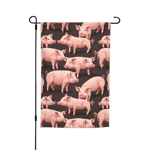 Schweinchen auf dem Bauernhof bedruckt, 30,5 x 45,7 cm, für Veranda, alle Jahreszeiten, Outdoor-Flaggen, Hofdekoration Schweinchen auf dem Bauernhof bedruckt, 30,5 x 45,7 cm, für Veranda, alle Jahreszeiten, Outdoor-Flaggen, Hofdekoration von Bkdogkt