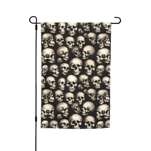 Totenkopf-Druck, 30,5 x 45,7 cm, Veranda-Flagge, Ganzjahresflagge, Hofdekoration, Terrassen-Flagge, Innenhof-Dekoration von Bkdogkt