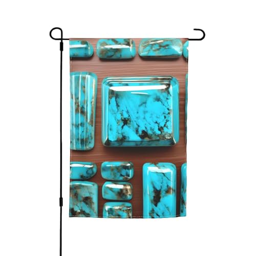 Türkisblauer Druck in leuchtendem Türkisblau, 30,5 x 45,7 cm, für Veranda, alle Jahreszeiten, für den Außenbereich, Hof, Terrasse, Hofdekoration von Bkdogkt