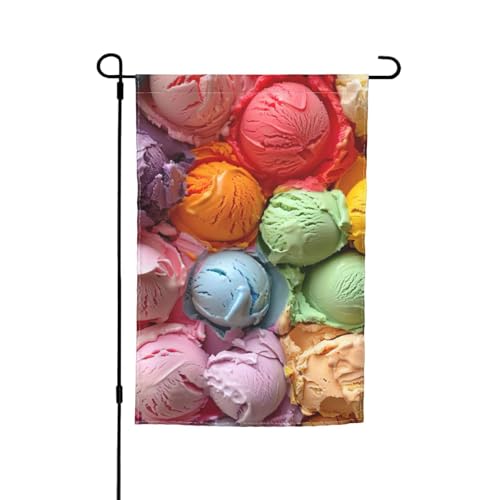 Viele farbige Eiscreme-Druck, 30,5 x 45,7 cm, Veranda, Ganzjahresflaggen, Hofdekoration, Terrassen-Flagge, Innenhof-Dekoration von Bkdogkt