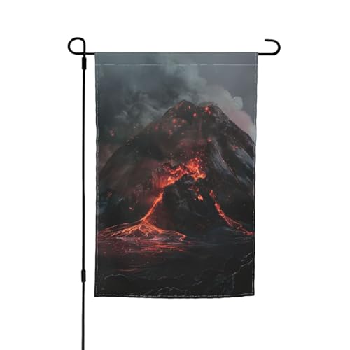 Vulkan-Flagge, bedruckt, 30,5 x 45,7 cm, für Veranda, alle Jahreszeiten, für den Außenbereich, Hof, Terrasse, Dekoration von Bkdogkt
