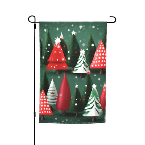Weihnachtsflagge, bedruckt, Weihnachtsbaum, 30,5 x 45,7 cm, für Veranda, alle Jahreszeiten, für Hof, Terrasse, Innenhof Weihnachtsflagge, bedruckt, Weihnachtsbaum, 30,5 x 45,7 cm, für Veranda, alle Jahreszeiten, für Hof, Terrasse, Innenhof von Bkdogkt
