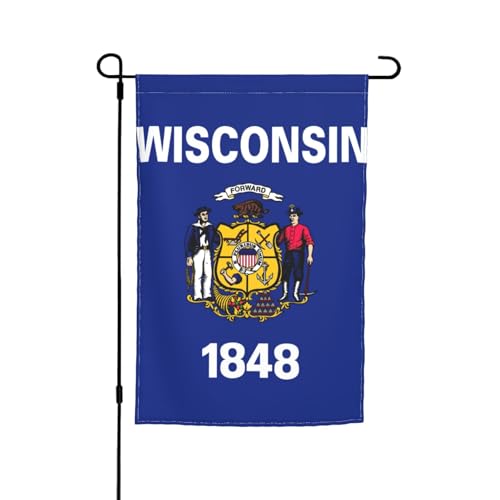 Wisconsin Staatsflagge, 30,5 x 45,7 cm, für Veranda, alle Jahreszeiten, Außendekoration, Hof, Terrasse Wisconsin Staatsflagge, 30,5 x 45,7 cm, für Veranda, alle Jahreszeiten, Außendekoration, Hof, Terrasse von Bkdogkt