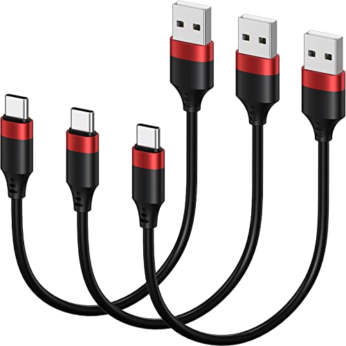 0.3m USB C Kabel Kurz, 3Pack USB A auf USB Typ C Ladekabel 3A 30cm Schnelllade Datenkabel Kompatibel für Samsung Galaxy S21 S20 S10 S9 S8 Plus, Note 10 9 8, Huawei P30 P20, Rot von Bkduice