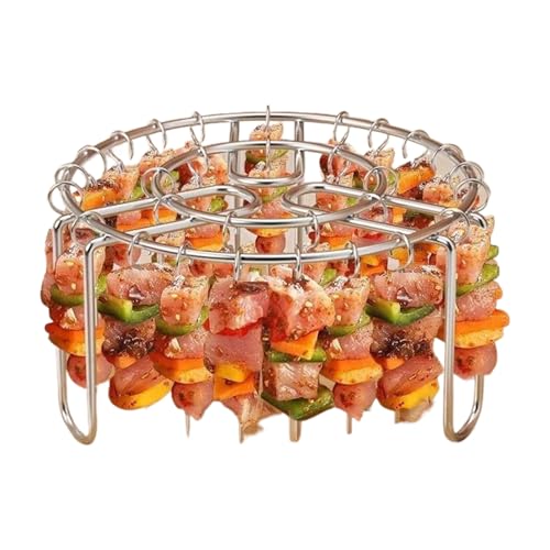 Bkljkf Air Fryer Racks,Spießhalter Für Heißluftfritteusen - Rostfreies Mehrfach-Spießeset für Fleisch Fisch Mais Wurst von Bkljkf