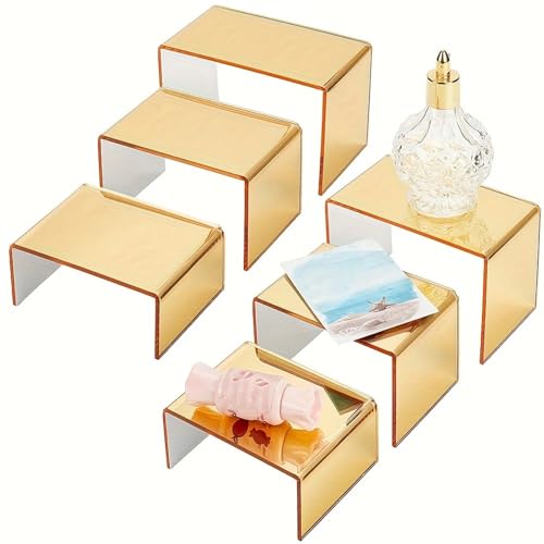 Bkljkf Ausstellungsstufen - Goldener Regalaufsatz - Thekenhalter Mit Organizer In DREI Größen Für Zuhause Einzelhandel Dessert Cupcake Bkljkf Ausstellungsstufen - Goldener Regalaufsatz - Thekenhalter Mit Organizer In DREI Größen Für Zuhause Einzelhandel Dessert Cupcake von Bkljkf