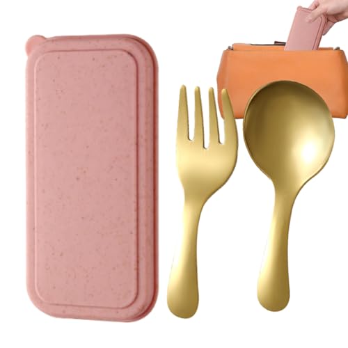 Bkljkf Gabeln Und Löffel | Besteck Set Mit Löffeln Und Gabeln - Wiederverwendbares Essbesteck mit Aufbewahrungsbox für Abendessen Mittagessen Reise Picknick Party Camping Outdoor von Bkljkf