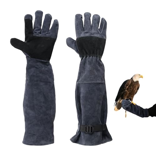 Bkljkf Hundebiss Schutzhandschuhe - 60 Cm Bissfeste Handschuhe,Langarm Für Reptil Schlangen Vogel Tierhaltung Hund Pflege Greifen von Bkljkf