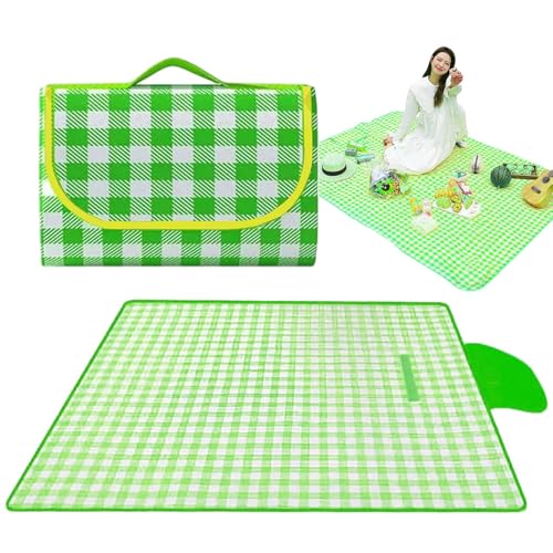 Bkljkf Klappbare Picknickdecke,wasserdichte Picknickdecke - 200x200cm Leichte Reiseunterlage Waschbar Schnelltrocknend Für Camping Wandern Und Reisen von Bkljkf
