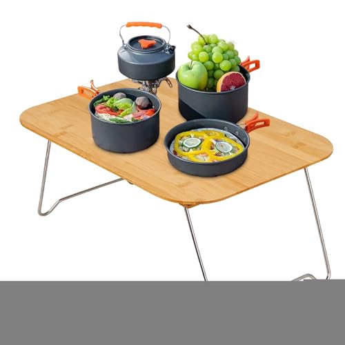 Bkljkf Klappbarer Camping-Tisch, Holz-Picknicktisch Zum Kochen Und Essen, Leicht Tragbarer Picknicktisch Für Grill Garten Camping Reisen von Bkljkf