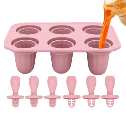 Bkljkf Kleine Formen für am Stiel,6 Fächer Kinder formen - Wiederverwendbare Silikonform Für Selbstgemachte Gefrorene Leckereien Und Kreative Dessertzubereitung von Bkljkf