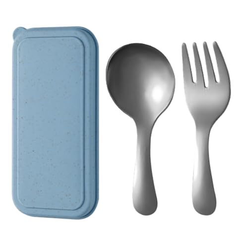 Bkljkf Löffel Gabel Set - Kleine Gabeln Und Löffel Besteckset | Wiederverwendbares Essbesteck mit Aufbewahrungsbox für Abendessen Mittagessen Reise Picknick Party Camping Outdoor von Bkljkf