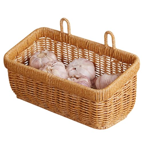 Bkljkf Seegrasspeicherkorb, Wand hangbare Obstkörbe - Wand hangbare Obstbehälter - Lagerkörbe Mülleimer für Schlüssel, Sonnenbrille, Brieftaschen, Toilettenartikel von Bkljkf