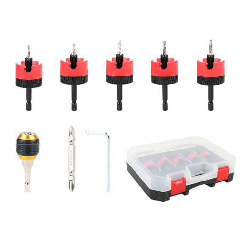 Bkljkf Senker Bohrersatz, 7-Teiliges Holz Senker Set, Tiefenbegrenzung 1/4 Zoll Sechskantschaft mit Aussparungswerkzeug für Dübelmontage und Hingemontage Bkljkf Senker Bohrersatz, 7-Teiliges Holz Senker Set, Tiefenbegrenzung 1/4 Zoll Sechskantschaft mit Aussparungswerkzeug für Dübelmontage und Hingemontage von Bkljkf