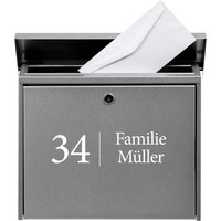 Hausnummer Familie Name Straßenname Briefkasten Aufkleber Für Selbstklebende Schwarz Oder Weiß Folie Haustür von Bl4ckPrintDE