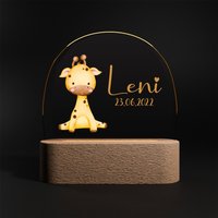 Nachtlicht Kinder Baby Personalisiert Acryl Regenbogen Mit Name Und Datum, Babygeschenk Geburt, Kinderzimmer Deko, Taufgeschenk, Geschenk von Bl4ckPrintDE