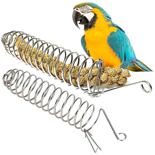 Blablablalu 2pcs Vogelfutterbehälter, 9, 1 x 1, 8 x, 8 Zoll Metallvogelfutterspielzeug mit hängbar und abnehmbar von Blablablalu