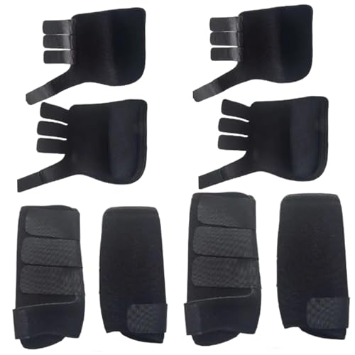 Blablablalu Pferdestiefel Set von 4 verstellbaren Pferdebeinstiefeln Bequeme Beinschutzschützer Stoßabsorption Reiten wiederverwendbarer Schutzausrüstung Sethorse von Blablablalu