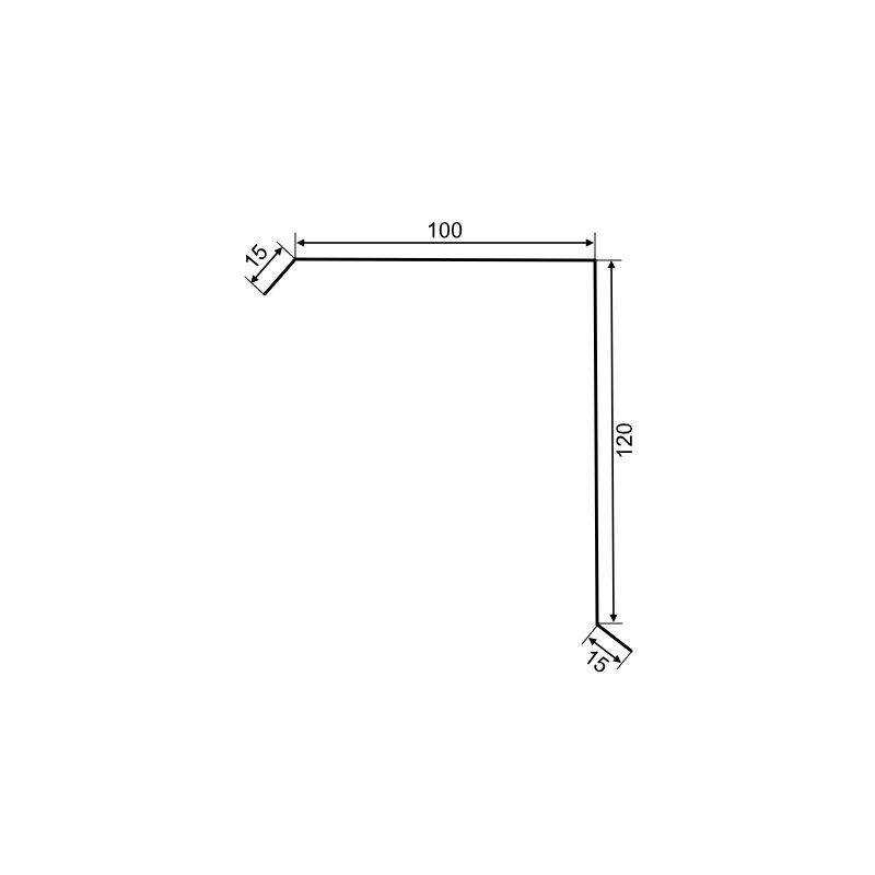 Aluminium Ortgangblech | 100 x 120 x 2000 mm | Innenwinkel 90° von Blachotrapez GmbH