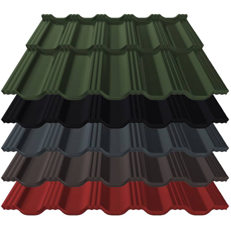 Pfannenblech Germania Simetric | 0,50 mm | Stahl | Modullänge 350 mm | 25 µm Polyester von Blachotrapez GmbH