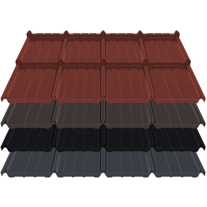 Pfannenmodul Estima | 0,50 mm | Stahl | Modullänge 350 mm | 36 µm ThyssenKrupp ICE Crystal Pfannenmodul Estima | 0,50 mm | Stahl | Modullänge 350 mm | 36 µm ThyssenKrupp ICE Crystal von Blachotrapez GmbH