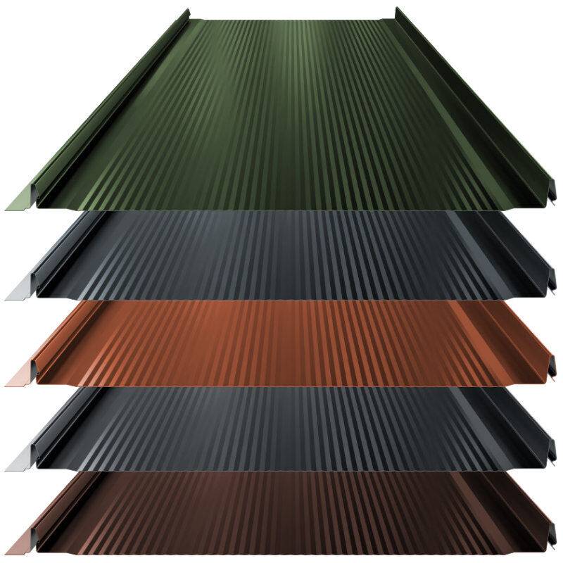 Stehfalz High-Tech | Dach & Wand | 0,50 mm | Stahl | Nanowelle | 528 mm Breite | 35 µm ThyssenKrupp Matt von Blachotrapez GmbH