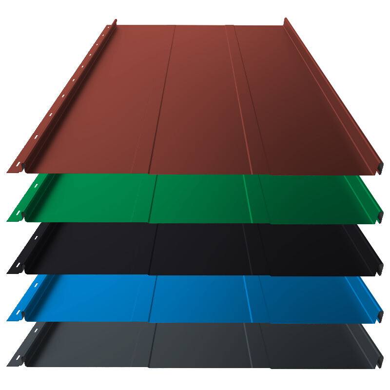 Stehfalz Panel Retro 25 | Dach & Wand | 0,50 mm | Stahl | Prägung | 554 mm Breite | Aluzink, 25 µm Polyester von Blachotrapez GmbH