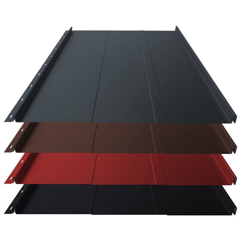Stehfalz Panel Retro 25 | Dach & Wand | 0,60 mm | Aluminium | Prägung | 554mm Breite | 25 µm Stucco von Blachotrapez GmbH