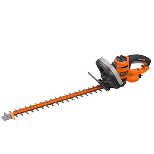 BLACK+DECKER BEHTS455-QS Heckenschere, kabelgebunden, 22 mm (Schnitt bis 35 mm), zweiter Griff und transparenter Schutz, 550 W, Schwarz, 55 cm von Black+Decker